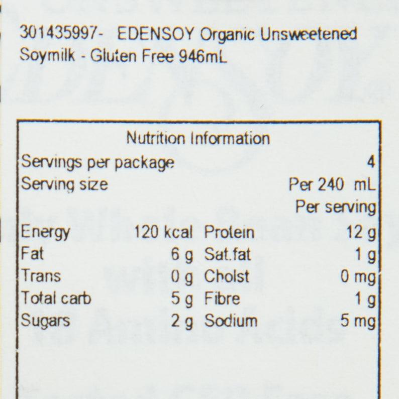 EDENSOY 有機無糖豆奶  (946mL)