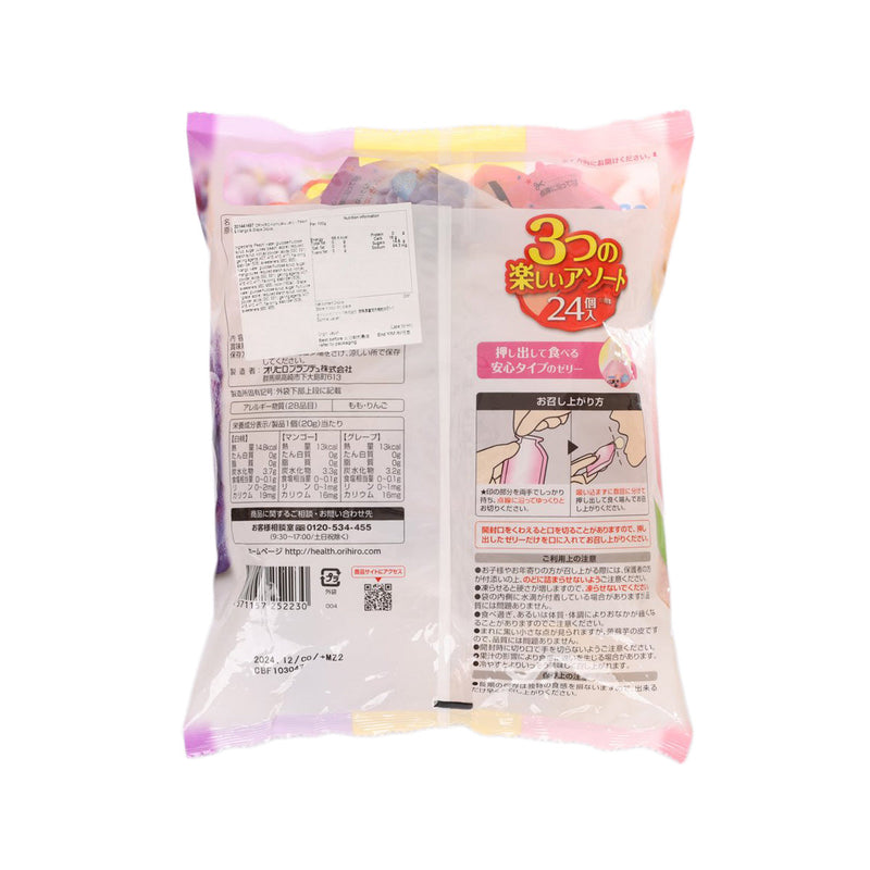 ORIHIRO Konnyaku Jelly - Peach & Mango & Grape  (24pcs)