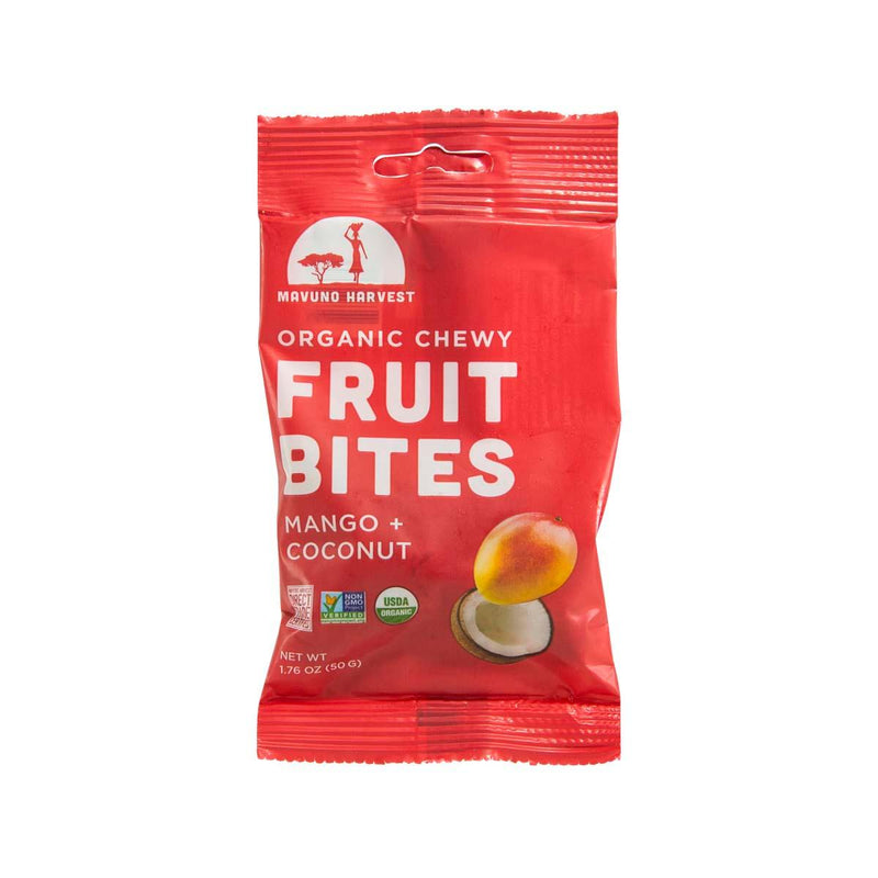 MAVUNO HARVEST Organic Chewy Fruit Bites - Mango + Coconut  (55g)