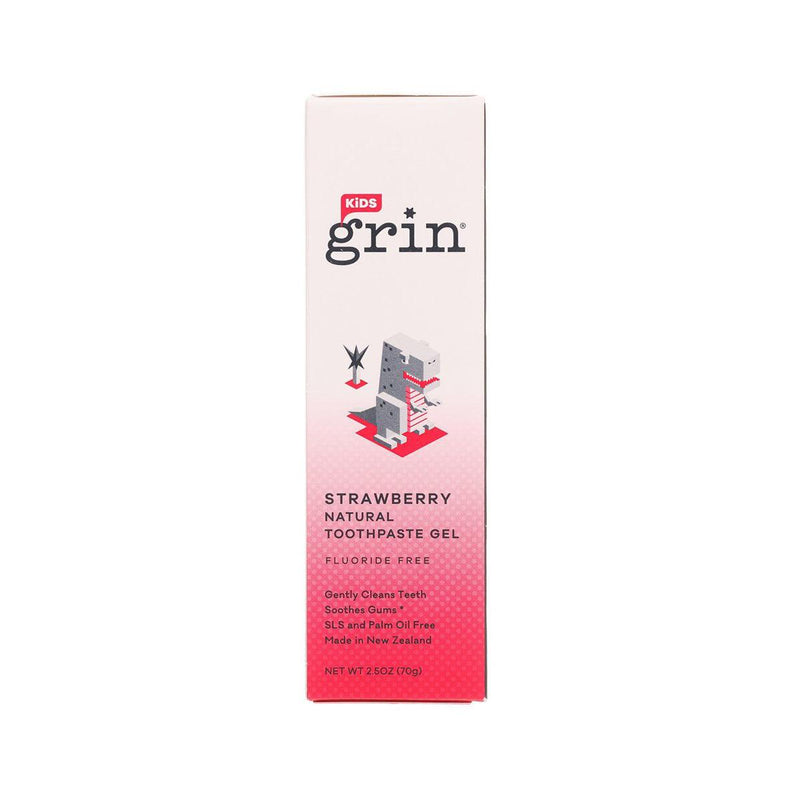 GRIN Kids Strawberry Natural Toothpaste Gel (Fluoride Free)  (70g)