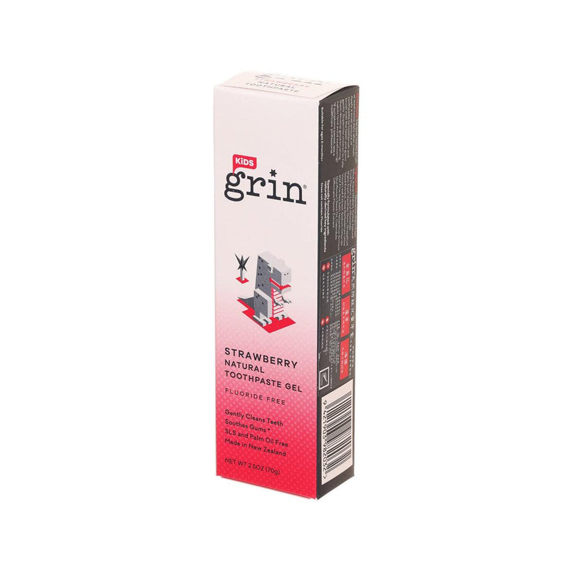 GRIN Kids Strawberry Natural Toothpaste Gel (Fluoride Free)  (70g)