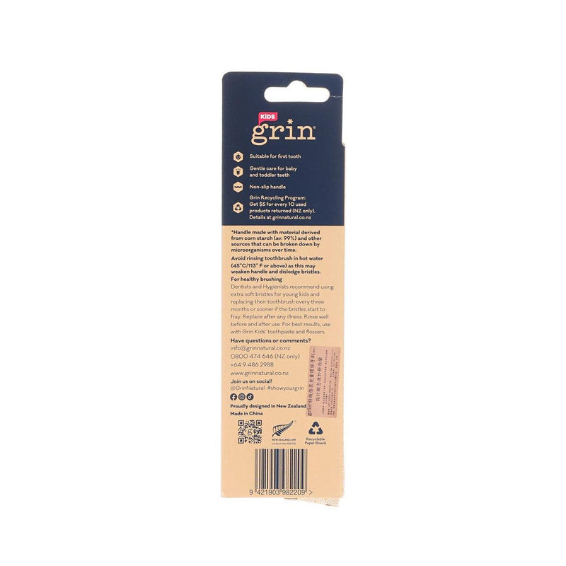 GRIN Kids Extra Soft Biodegradable Toothbrush - Pink