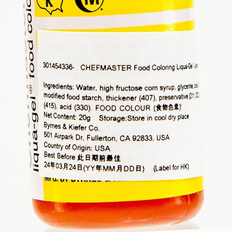 CHEFMASTER Food Coloring Liqua-Gel - Lemon Yellow  (20g)