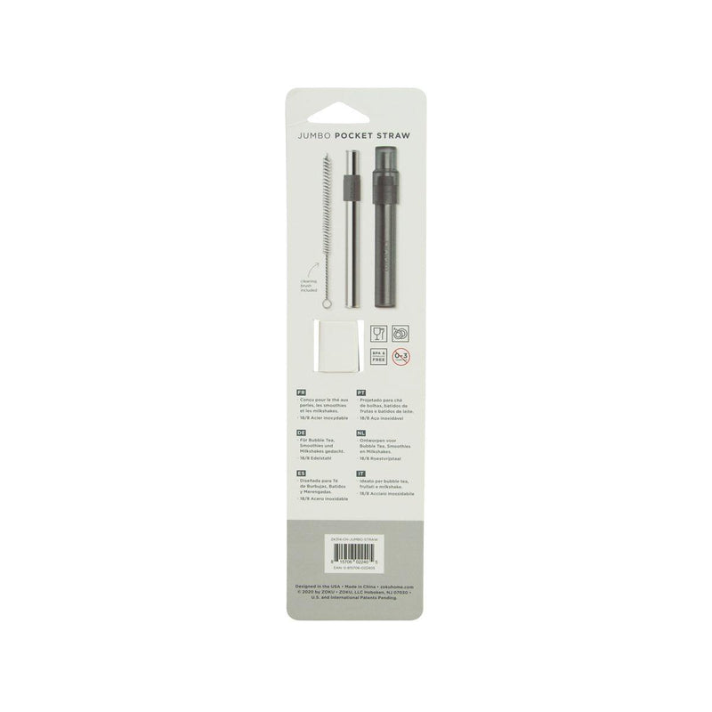 ZOKU Jumbo Pocket Straw - Charcoal - city&