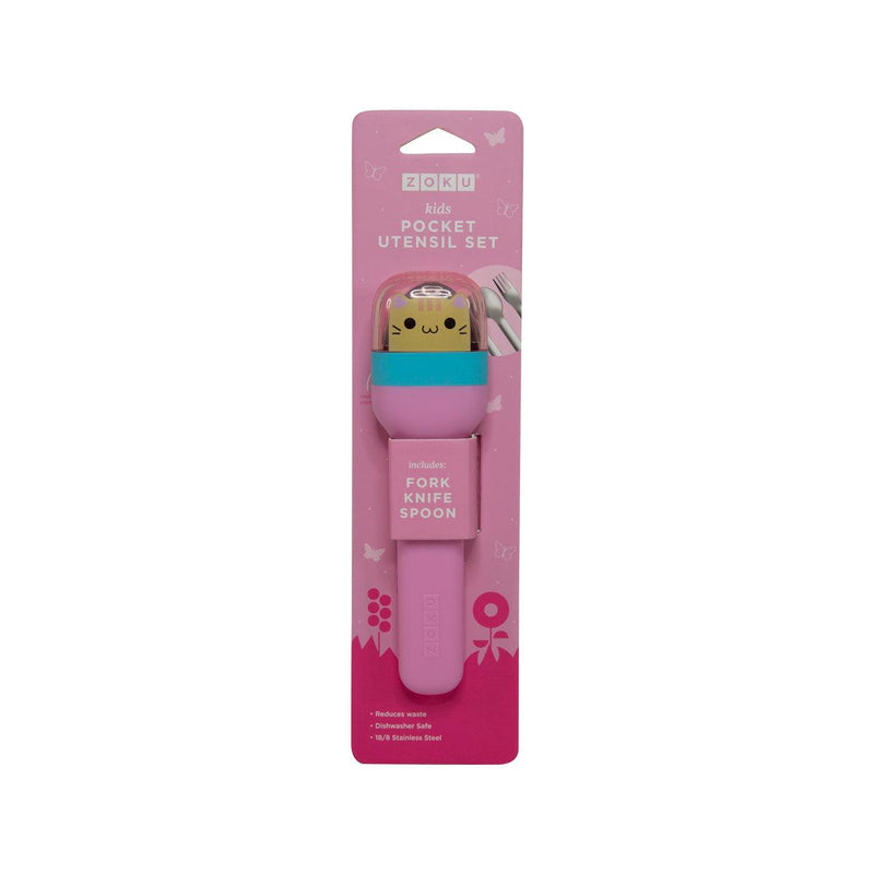 ZOKU Kids Pocket Utensils - Kitty - city&