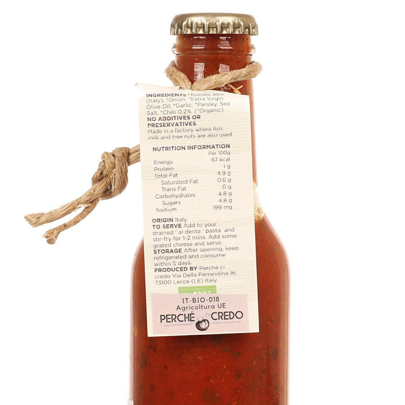 CITYSUPER X PERCHE CI CREDO Organic Tomato Sauce with Chilli  (180g)