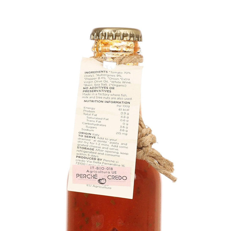CITYSUPER X PERCHE CI CREDO Organic Tomato Sauce with Aubergine & Pepper  (260g)