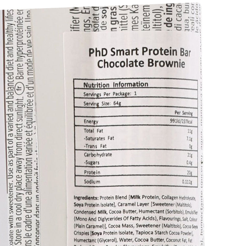 PHD Smart Bar - Dark Chocolate Brownie  (64g)
