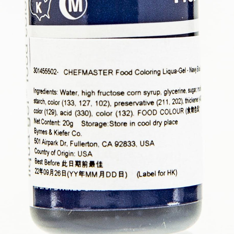 CHEFMASTER Food Coloring Liqua-Gel - Navy Blue  (20g)