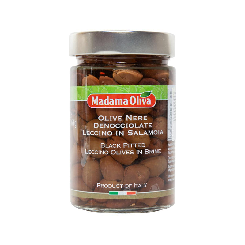 MADAMA OLIVA Black Pitted Leccino Olives in Brine  (300g)