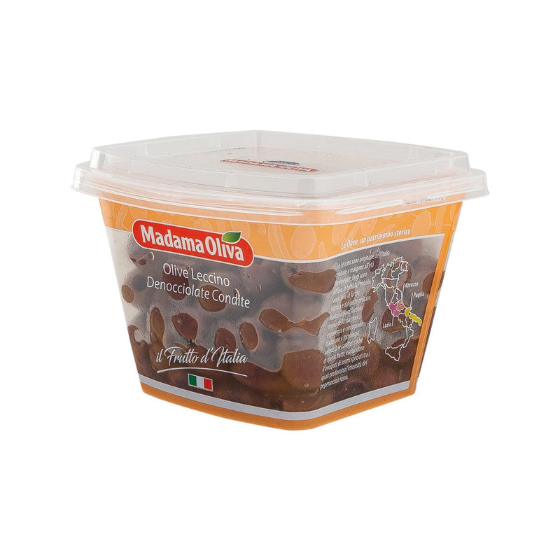 MADAMA OLIVA Pitted Leccino Black Olive - Seasoned  (200g)