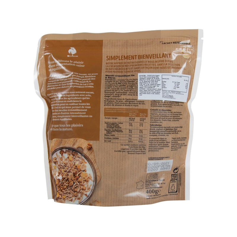 FAVRICHON Organic Flax & Fiber Crunchy Muesli  (400g)