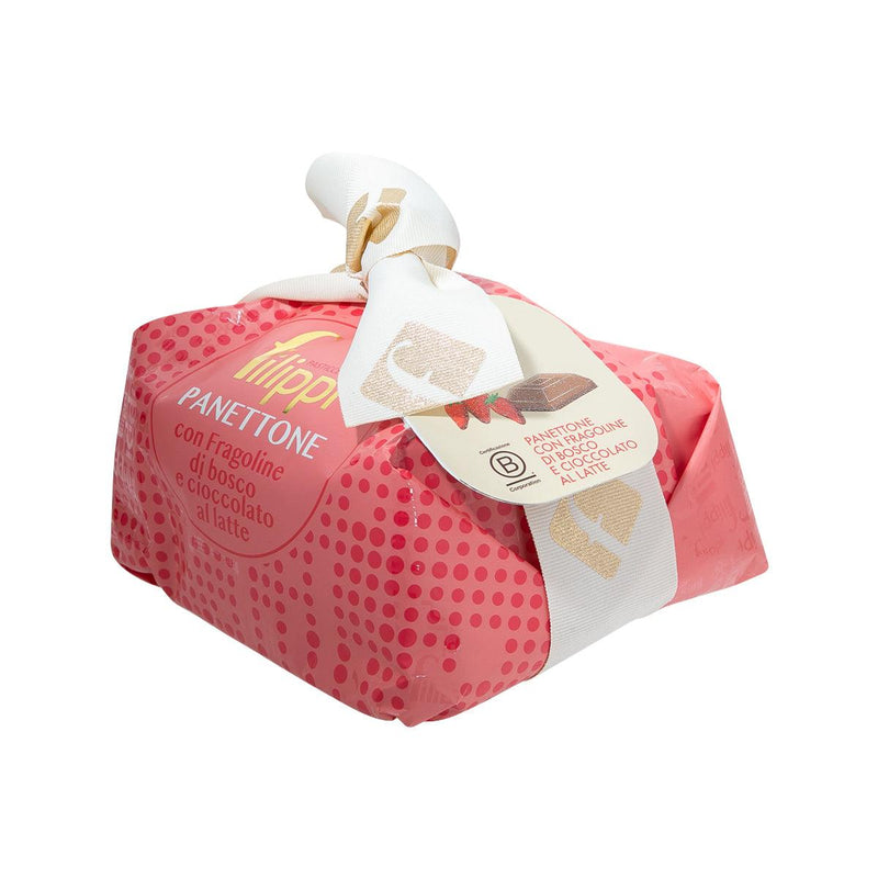 FILIPPI Panettone with Wild Strawberry and Milk Chocolate  (500g)