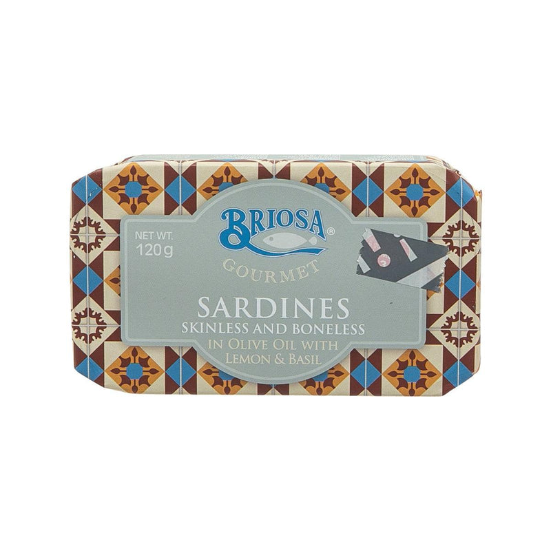 BRIOSA Skinless & Boneless Sardines in Olive Oil with Lemon & Basil  (120g)