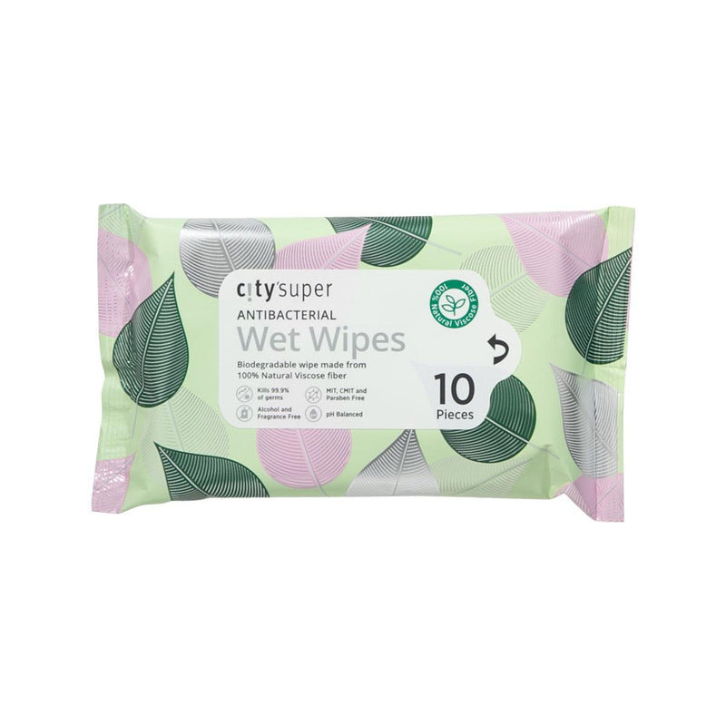 CITYSUPER Antibacterial-Biodegradable Wet Wipes  (10pcs)