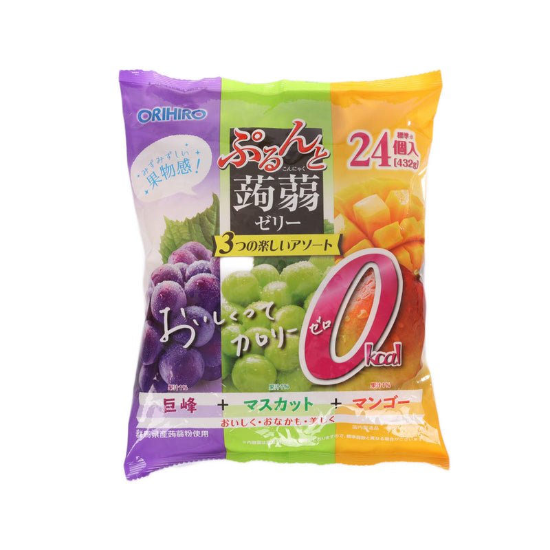 ORIHIRO Zero Calorie Konnyaku Jelly - Kyoho & Muscat & Mango  (432g)