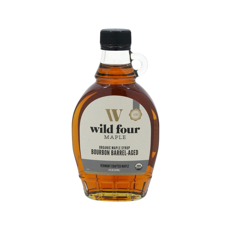 WILD FOUR Organic Bourbon Barrel-Aged Maple Syrup  (237mL) - city&