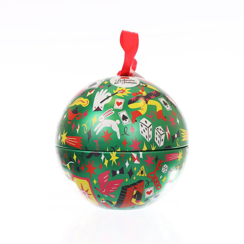 LE CHOCOLAT DES FRANCAIS Xmas Tin Ball with Chocolate Covered Crispy Cereals  (120g)