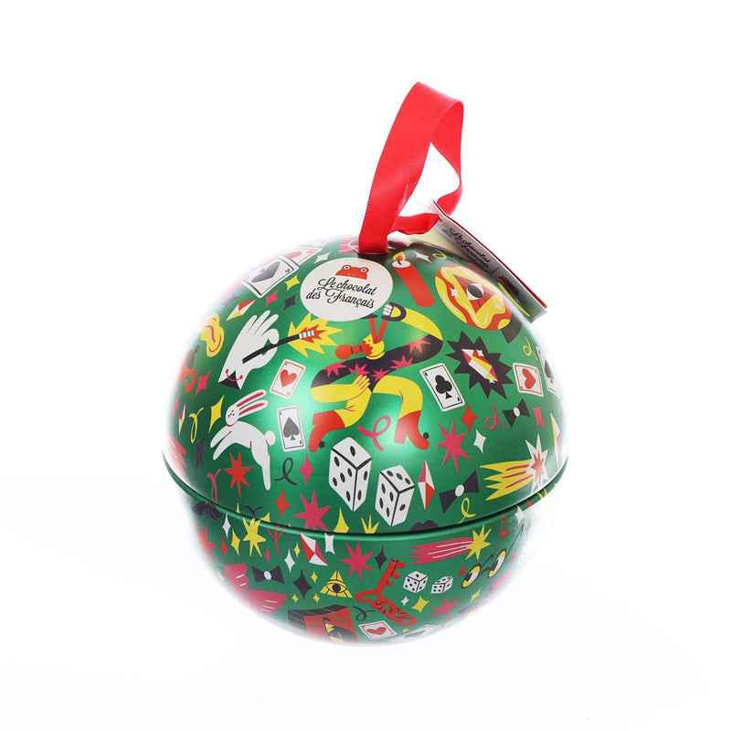 LE CHOCOLAT DES FRANCAIS Xmas Tin Ball with Chocolate Covered Crispy Cereals  (120g)