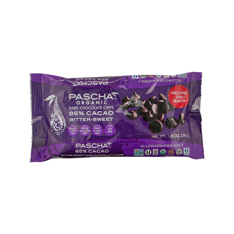 PASCHA Organic 85% Cacao Bitter-Sweet Dark Chocolate Chips  (250g)