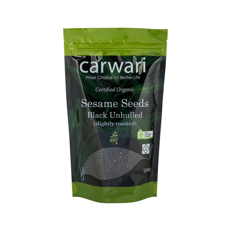 CARWARI Organic Black Sesame Seeds - Unhulled  (200g)