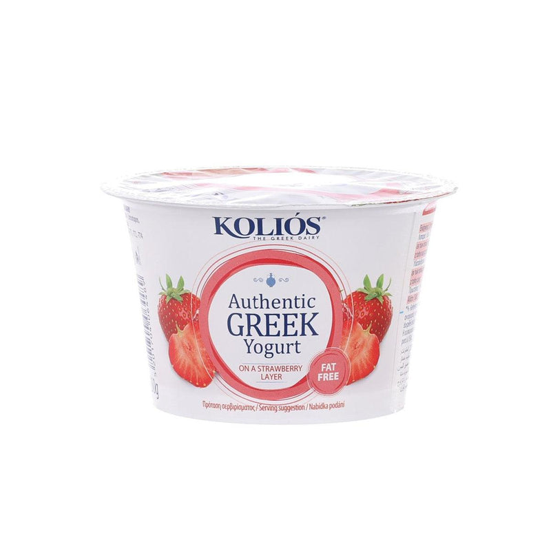 KOLIOS Fat Free Authentic Greek Yogurt - Strawberry  (150g)