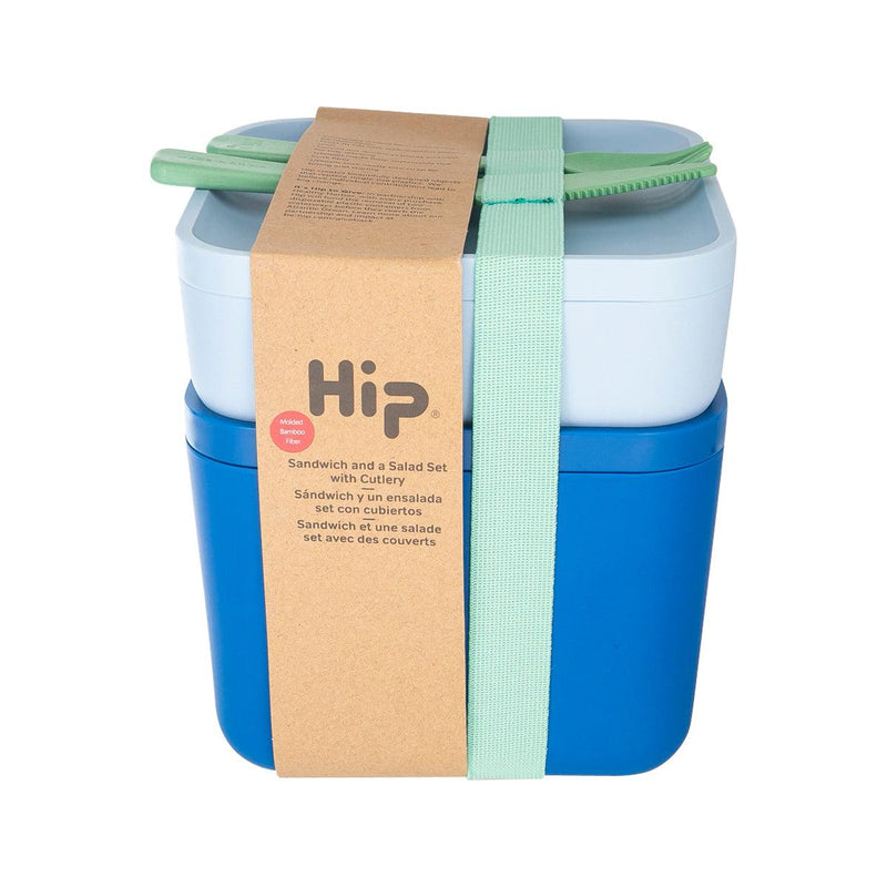 HIP Hip Sandwich and a Salad Container Set with Cutlery - Space + Sky