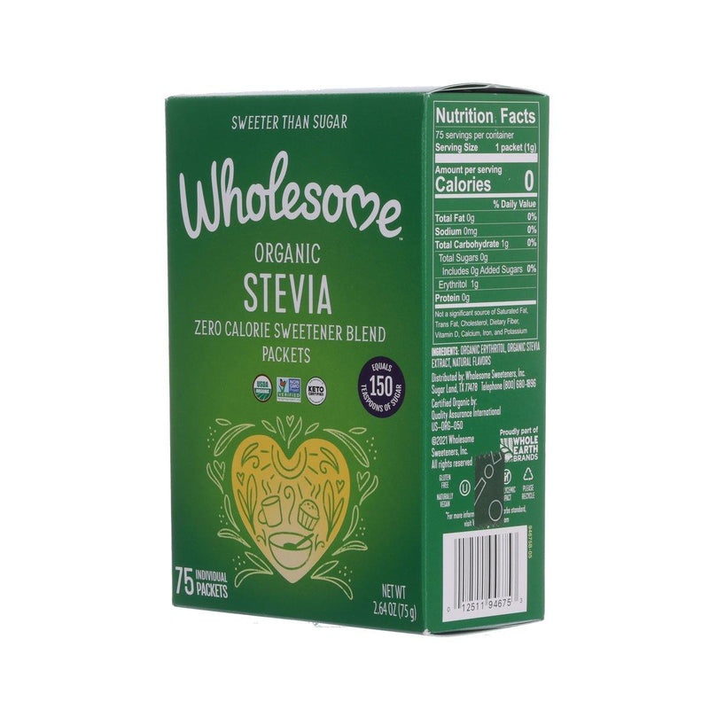 WHOLESOME SWEETENERS Organic Stevia Zero Calorie Sweetener Blend  (75g)