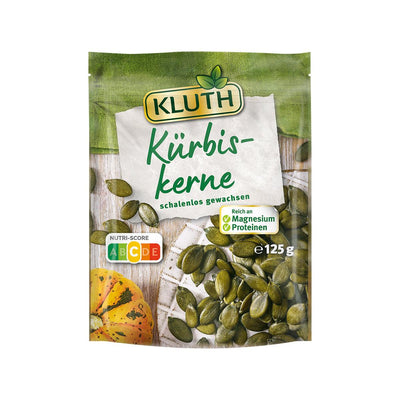 KLUTH Raw Pumpkin Seeds, 125g – Healthy Gourmet Snack