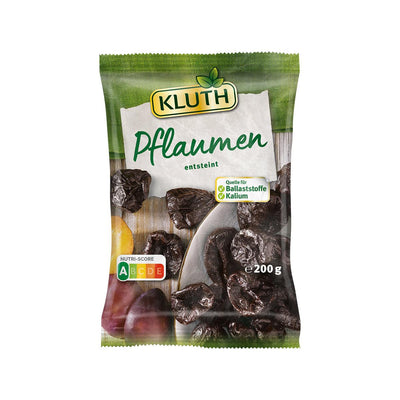 KLUTH Raw Pitted Dried Prunes, 200g – Healthy Snack