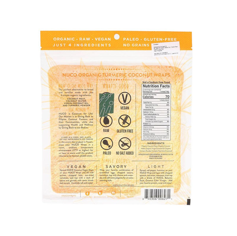 NUCO Organic Coconut Wraps - Turmeric  (70g)