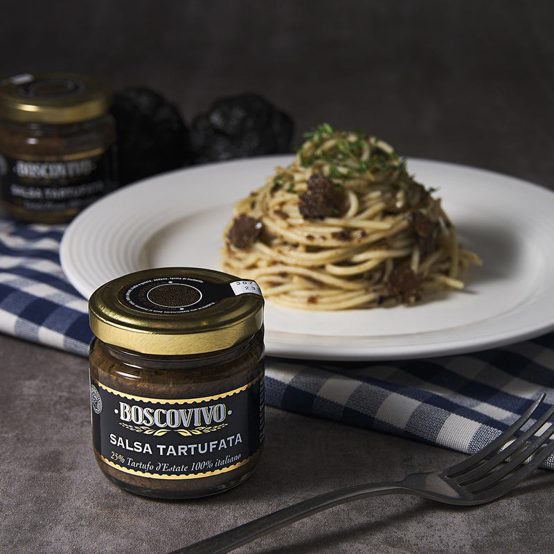 BOSCOVIVO 25% Black Truffle Sauce with Truffle Slice  (90g)