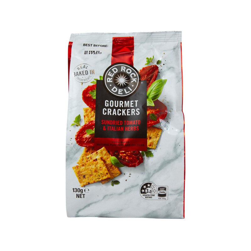 RED ROCK DELI Gourmet Crackers - Sundried Tomato & Italian Herbs  (130g)