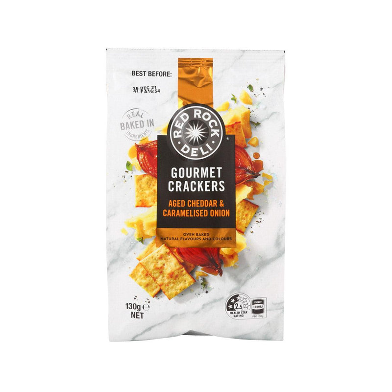 RED ROCK DELI Gourmet Crackers - Aged Cheddar & Caramelised Onion  (130g)