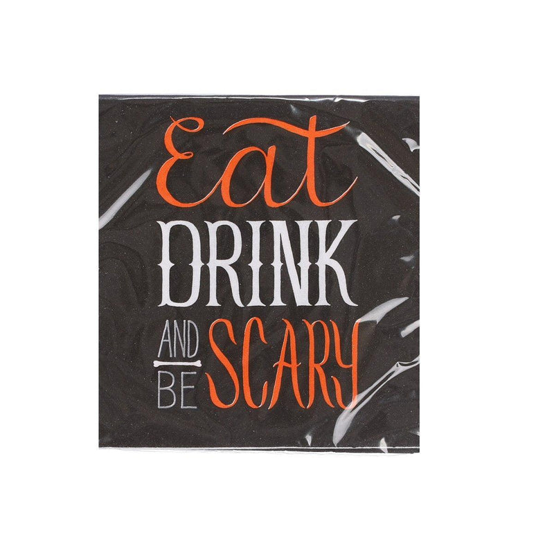 CREATIVE CONVERTING Halloween Beverage Napkin - Eat Drink and Be Scary  (16)