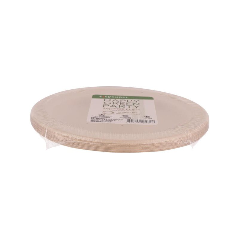 CITYSUPER Bagasse Round Plate 170mm 6.75" 10pcs  (10pcs)