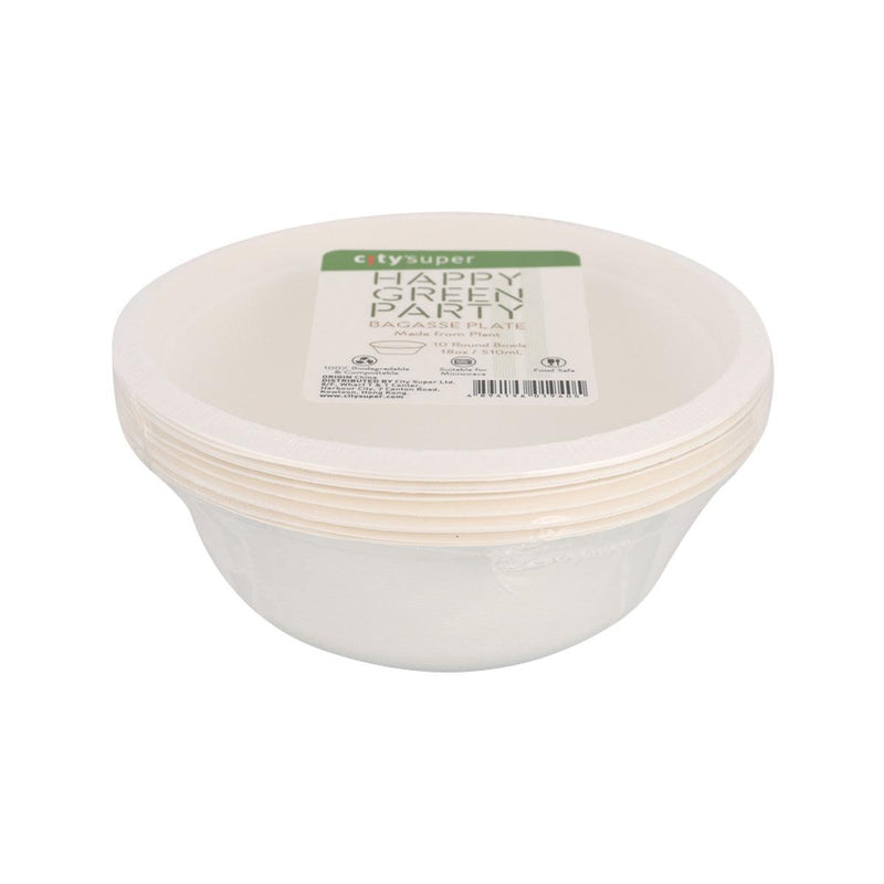 CITYSUPER Bagasse Bowl 18oz 510mL 10pcs  (10pcs)