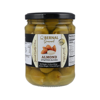 BERNAL Almond Stuffed Olives, 436g – Gourmet Snack