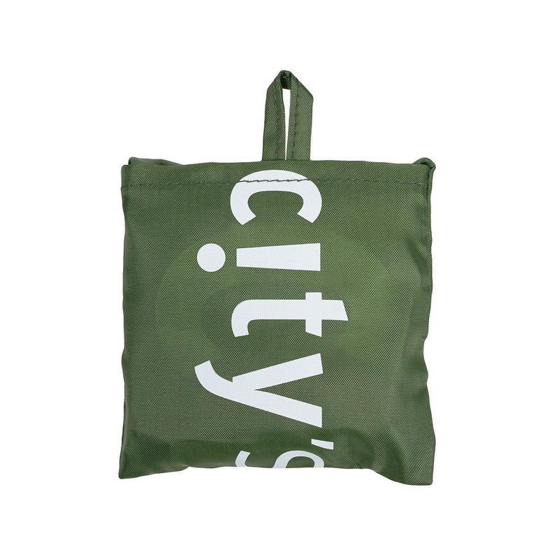 CITYSUPER Small Environmental Pocketable Bag-CS Logo-Moss Green