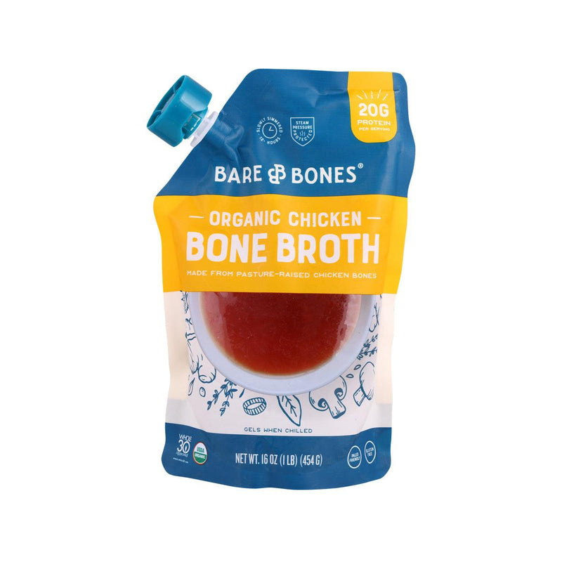 BARE BONES Organic Pasture Raised Chicken Bone Broth  (454g)