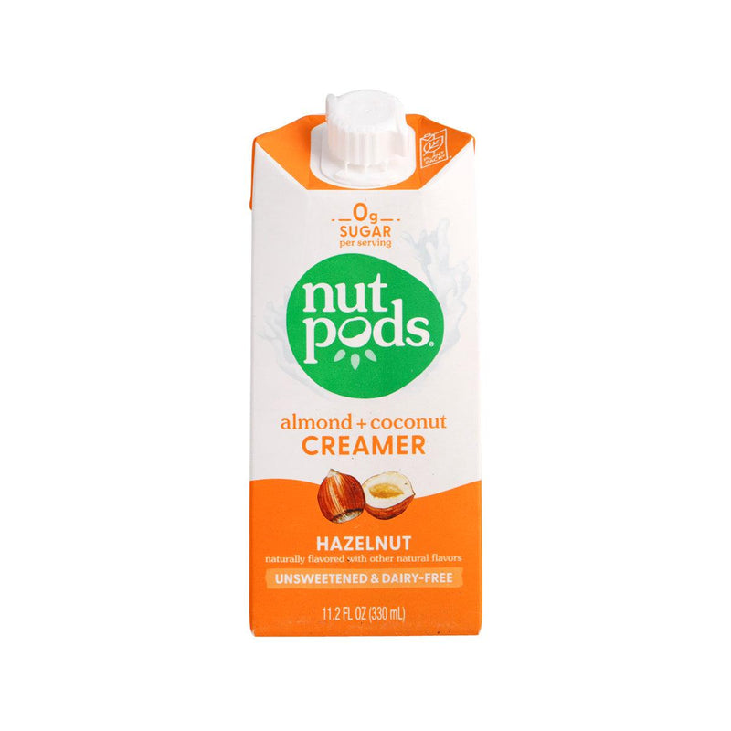 NUTPODS Unsweetened & Dairy-Free Almond + Coconut Coffee Creamer - Hazelnut  (330mL)