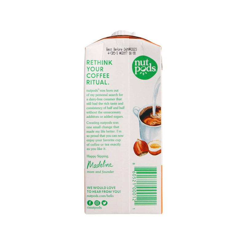 NUTPODS Unsweetened & Dairy-Free Almond + Coconut Coffee Creamer - Hazelnut  (330mL)