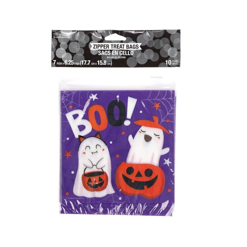 CREATIVE CONVERTING Halloween Treat Zipper Bag - Ghosts Boo  (10pcs)