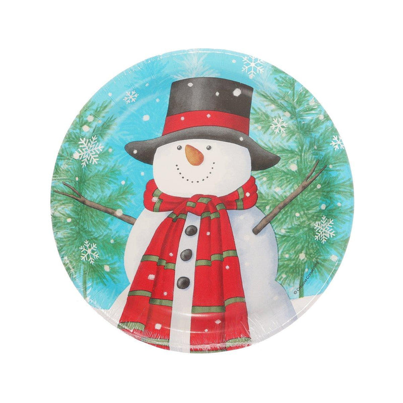 CREATIVE CONVERTING Xmas Luncheon Plate - Smiling Snowman  (8pcs)