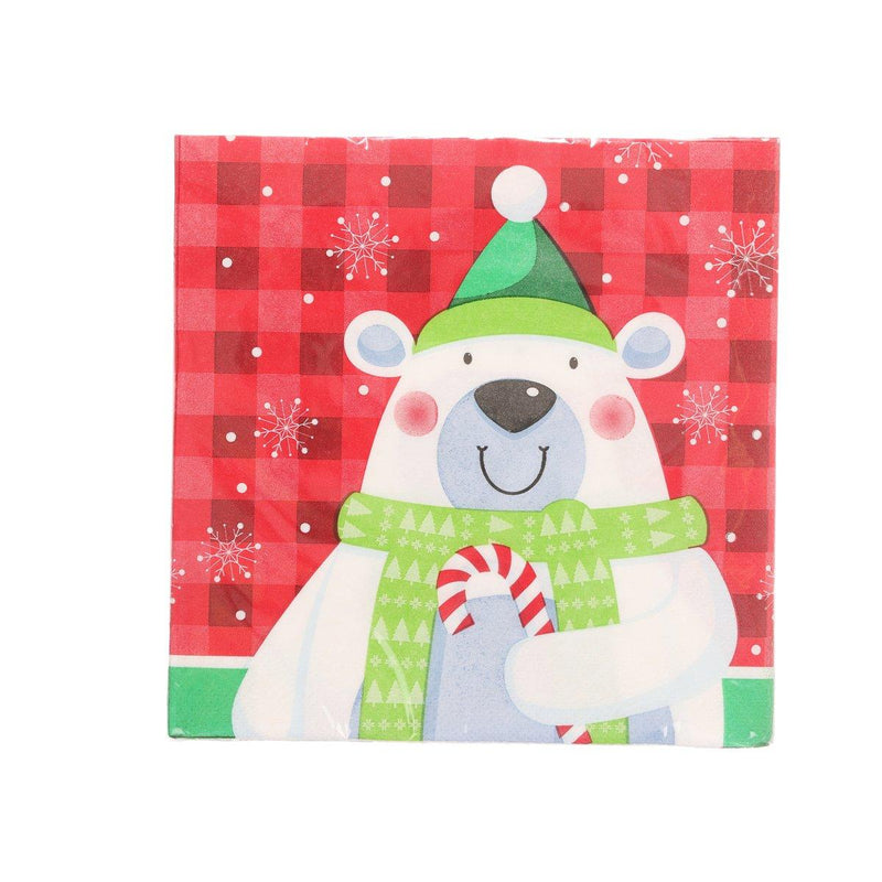 CREATIVE CONVERTING Xmas Luncheon Napkin - Polar Bear  (16pcs)