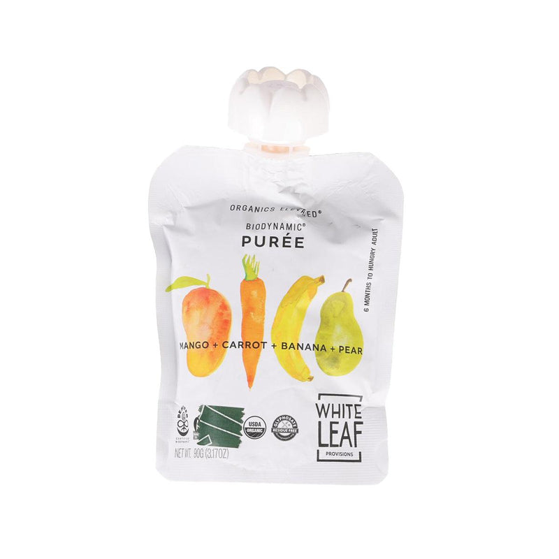 WHITELEAFPROVISIONS Organic Biodynamic Baby Food - Mango, Carrot, Banana, Pear  (90g)