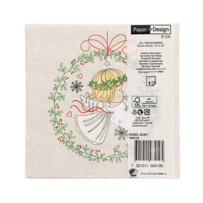 PAPER + DESIGN Xmas Party Lunch Napkin - Angel Baby  (20pcs)