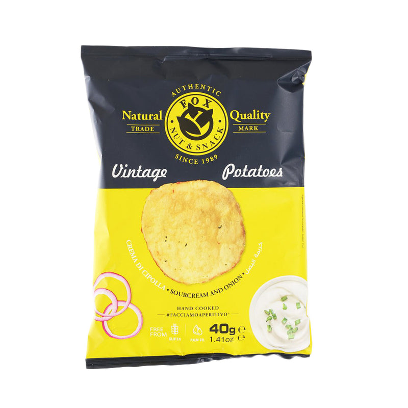 FOX Hand Cooked Potato Chips - Sourcream & Onion  (40g)