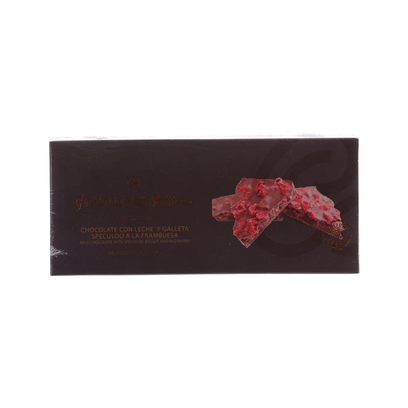 PABLO GARRIGOS IBANEZ Milk Chocolate with Speculoo Biscuit and Raspberry Turron  (200g)