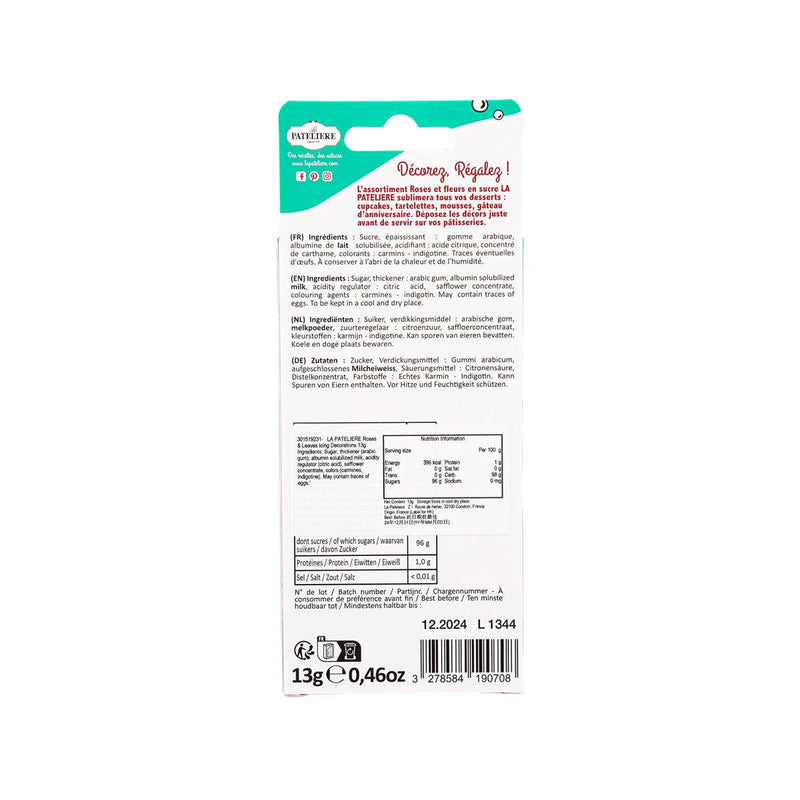 LA PATELIERE Roses & Leaves Icing Decorations  (13g)